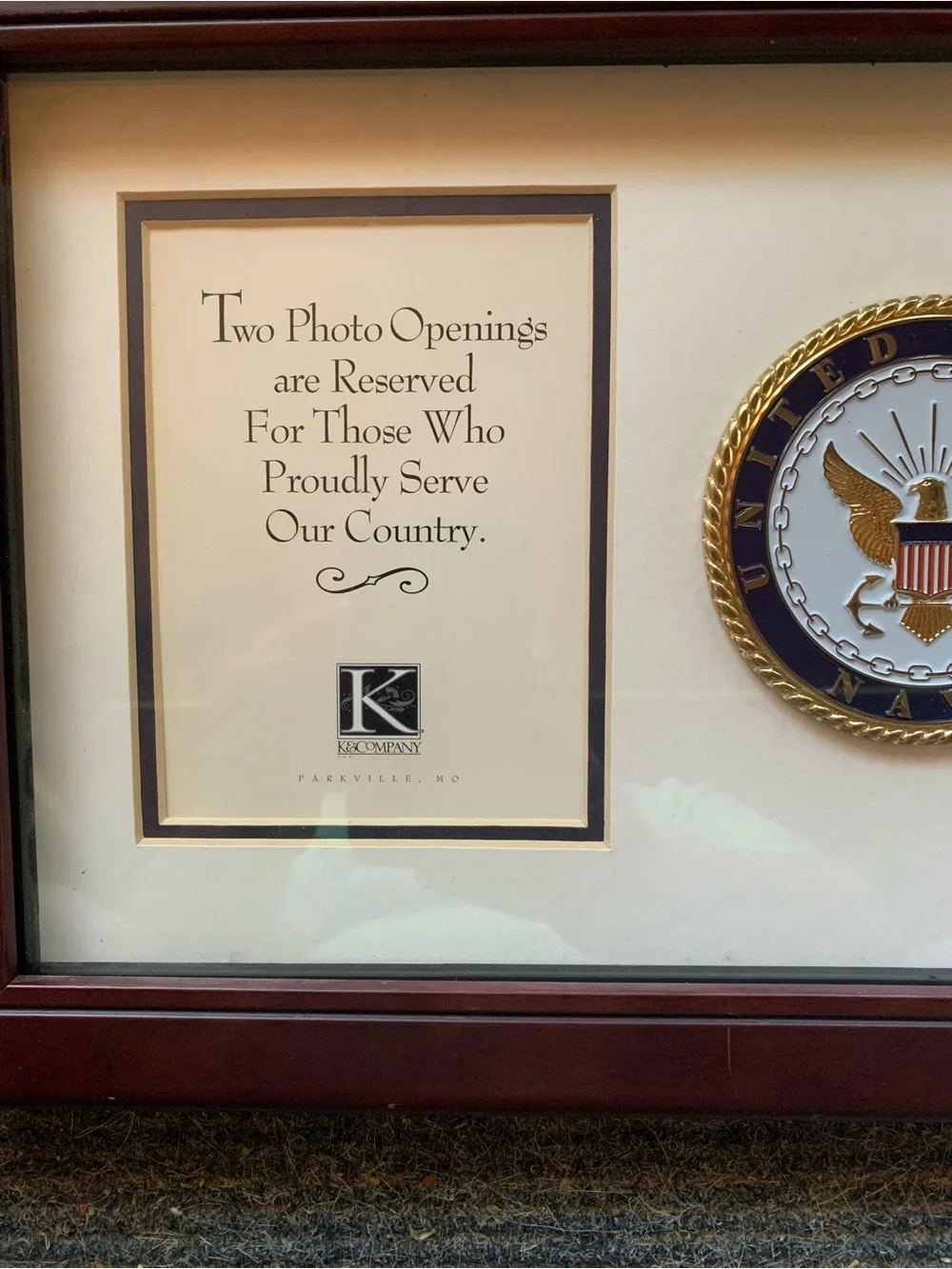 K & Co. United States Navy Medallion Double Picture‎ Frame With 4x6 Openings